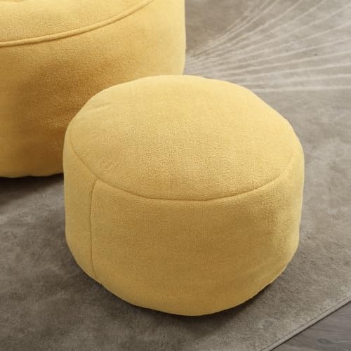 Yellow Memory Foam Bean Bag Chair with Ottoman Q19426