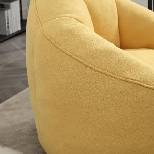 Yellow Memory Foam Bean Bag Chair with Ottoman Q19426