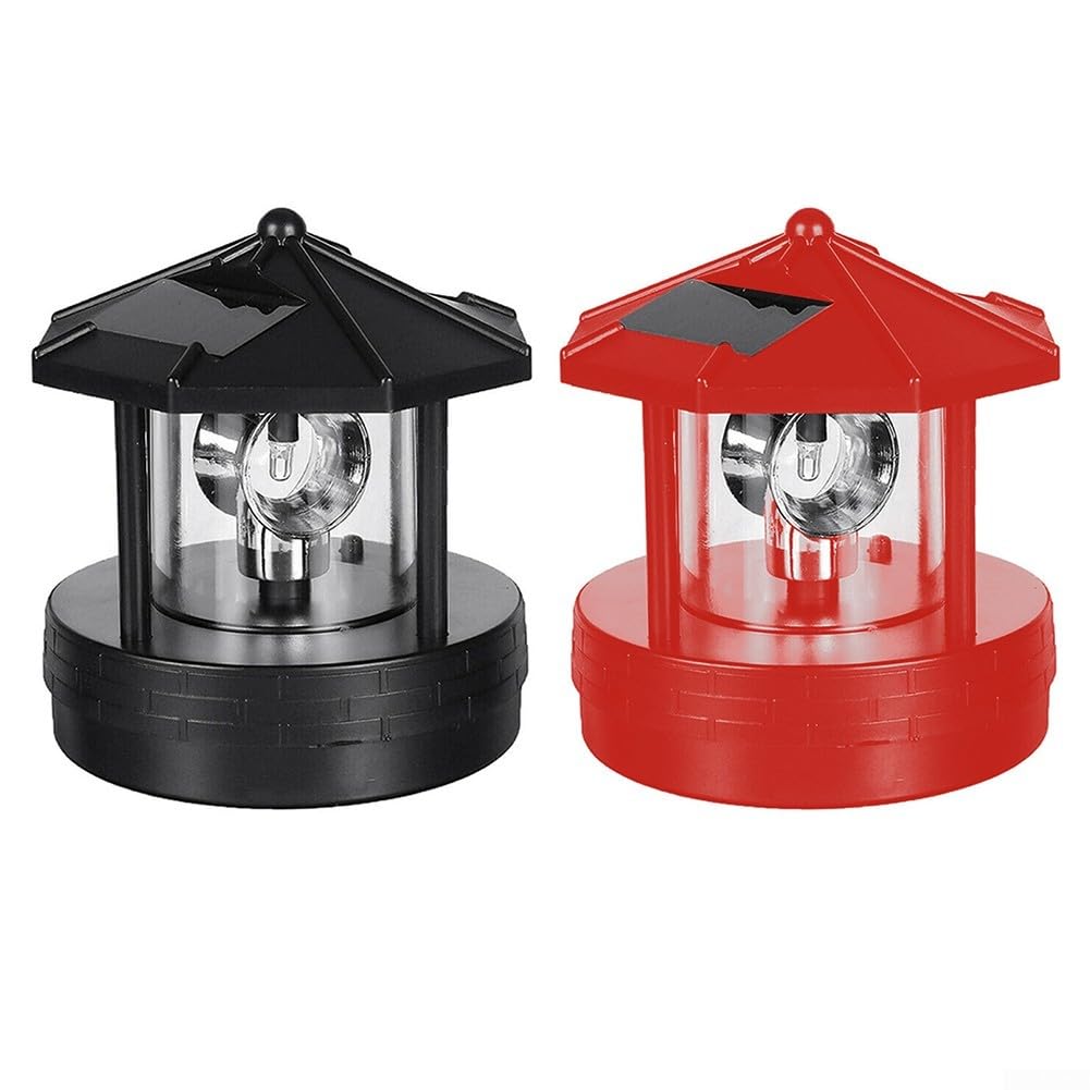 Black Solar Lighthouse Lawn Light A1296