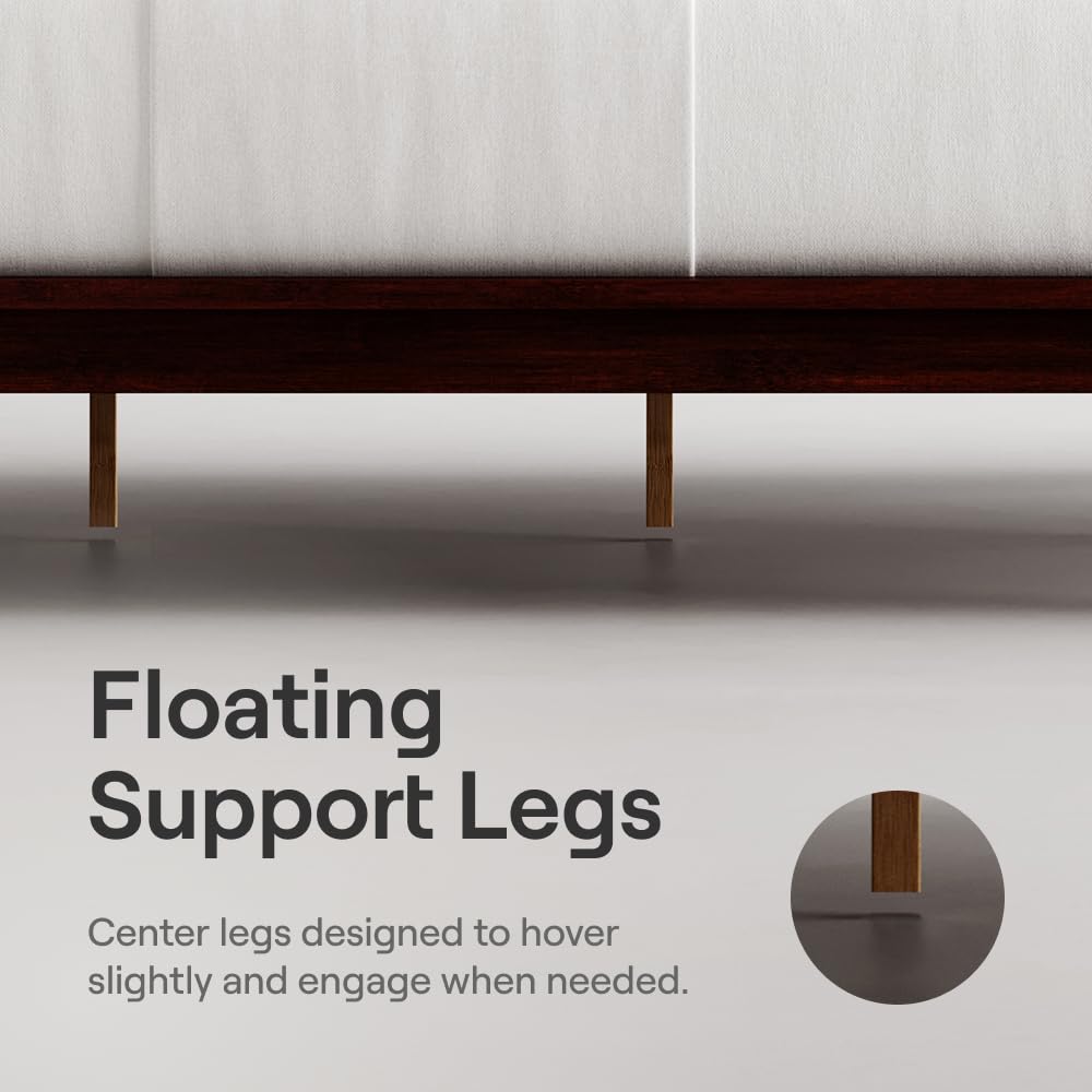 California King Walnut Bamboo Platform Bed Frame E693