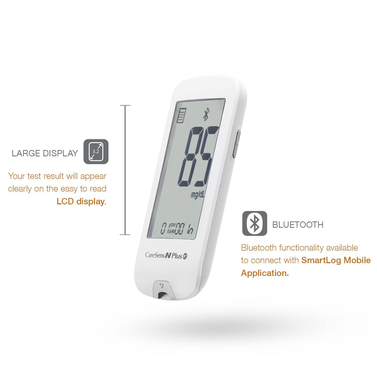 Bluetooth Blood Glucose Monitor Kit with 100 Test Strips and 100 Lancets G903