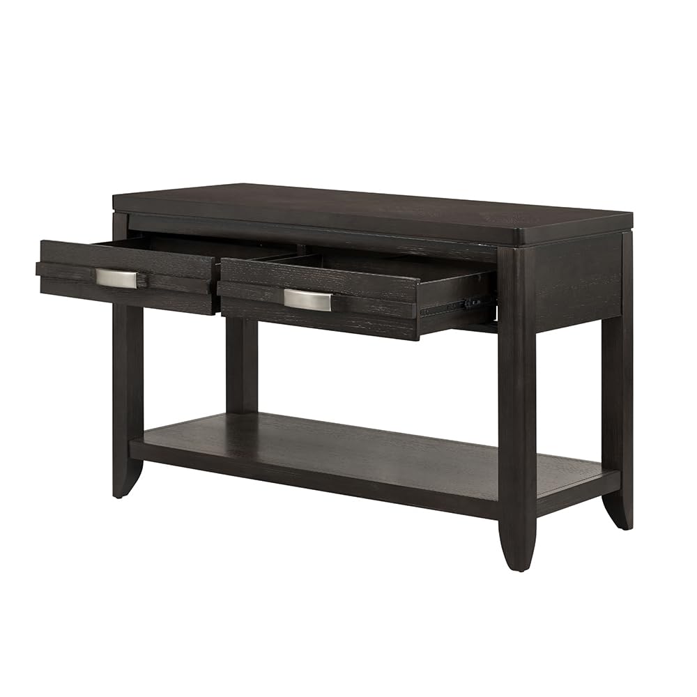 Two-Drawer Console Table with Metal Detailing and Oak Veneer I72481