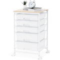 Rolling Cart with 5 Drawers Bright White S67102