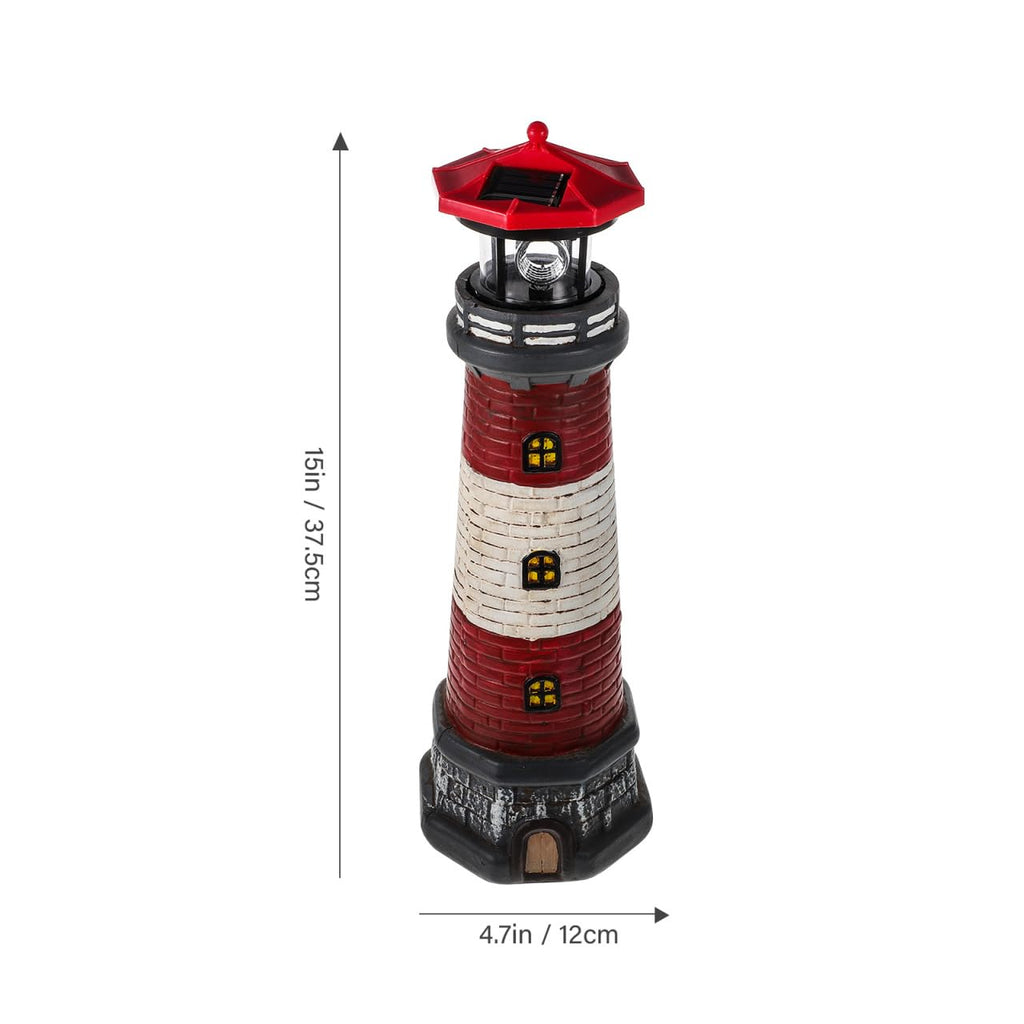 Solar Powered Lighthouse Statue Garden Decor L63819