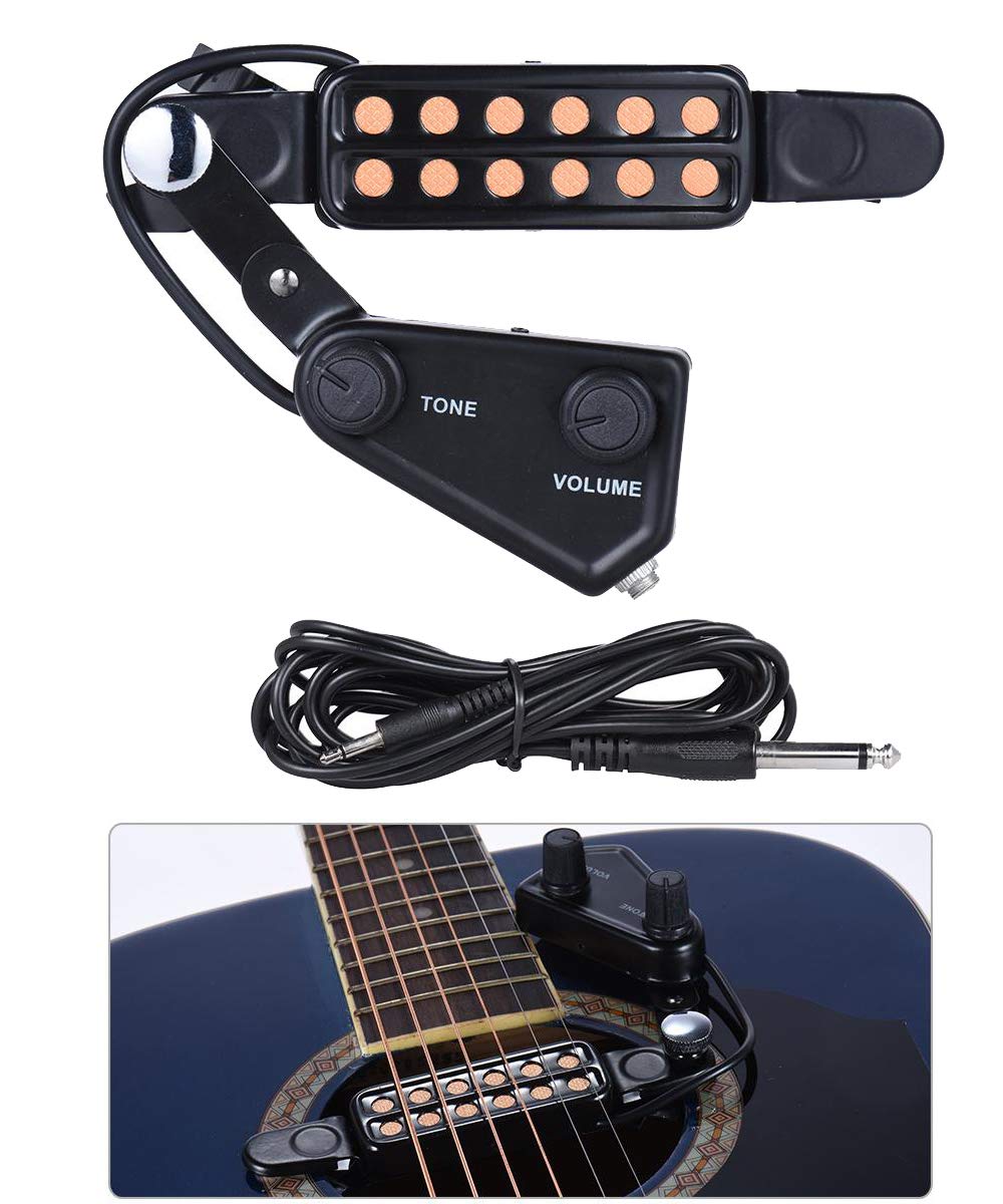 12 SoundHole Acoustic Guitar Pickup with Tone and Volume Control U465429