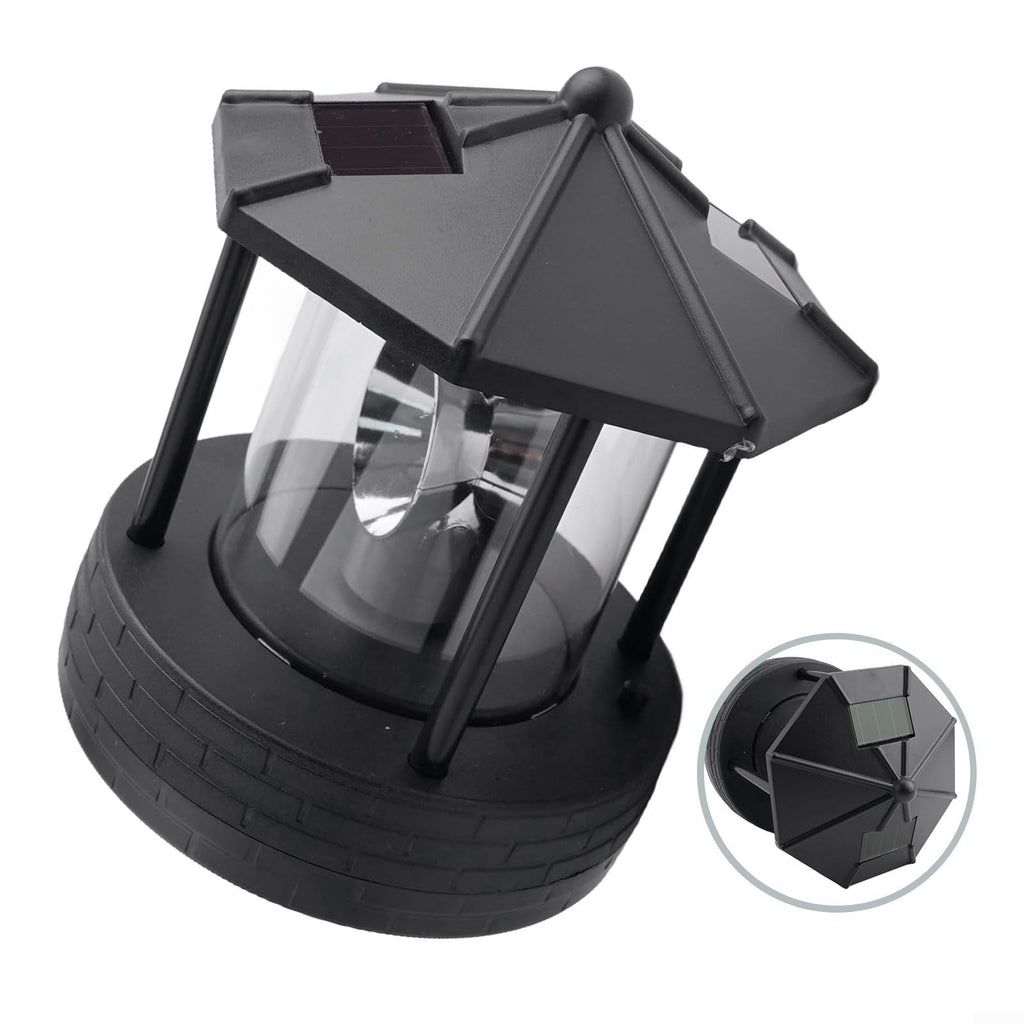 Black Solar Lighthouse Lawn Light A1296