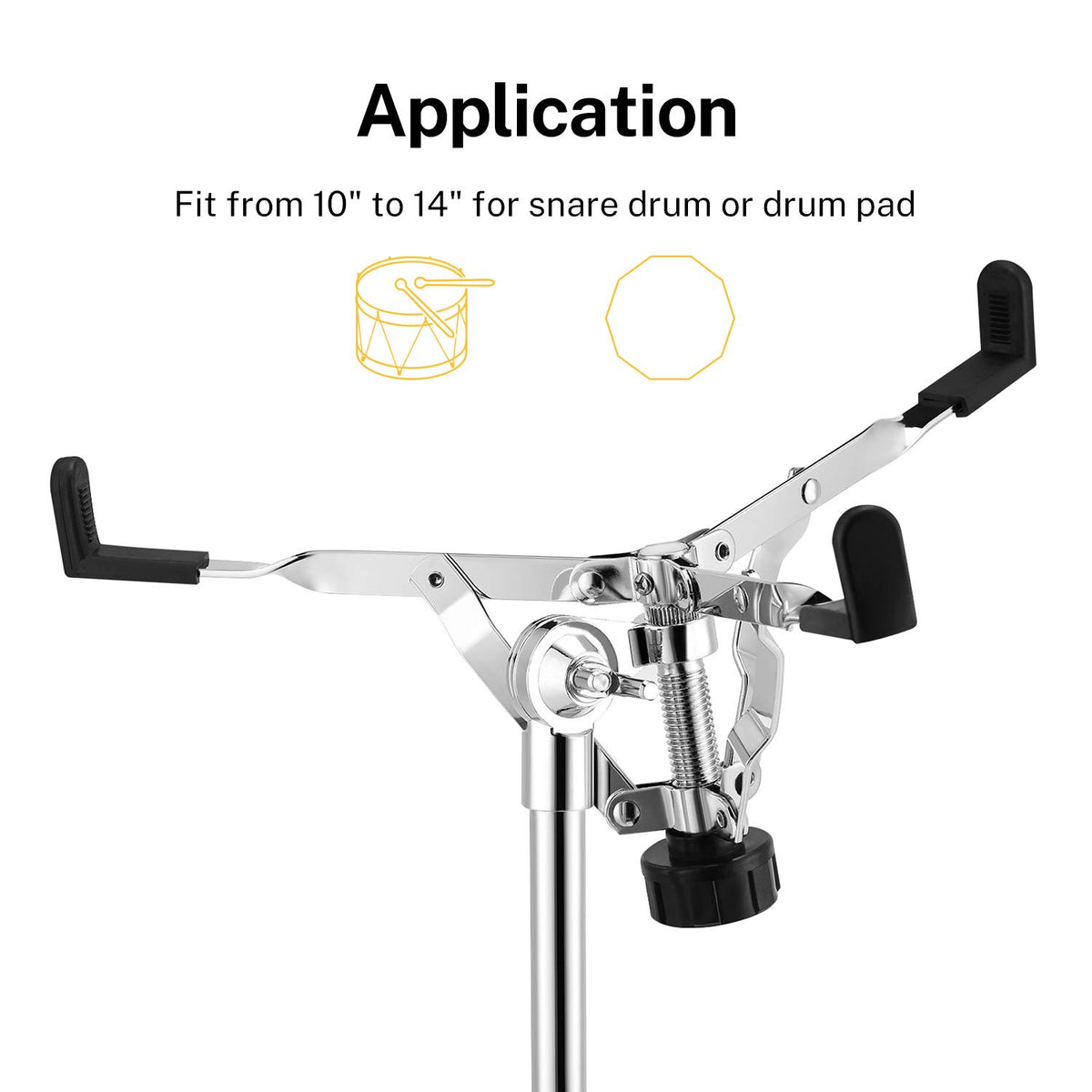 Adjustable Double Braced Snare Drum Stand with Drumstick Holder O714