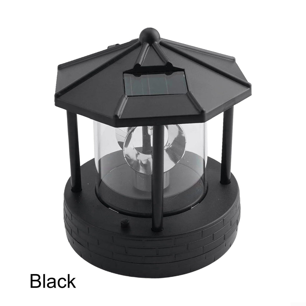 Black Solar Lighthouse Lawn Light A1296