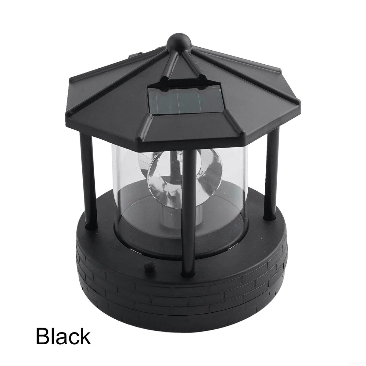 Black Solar Lighthouse Lawn Light A1296