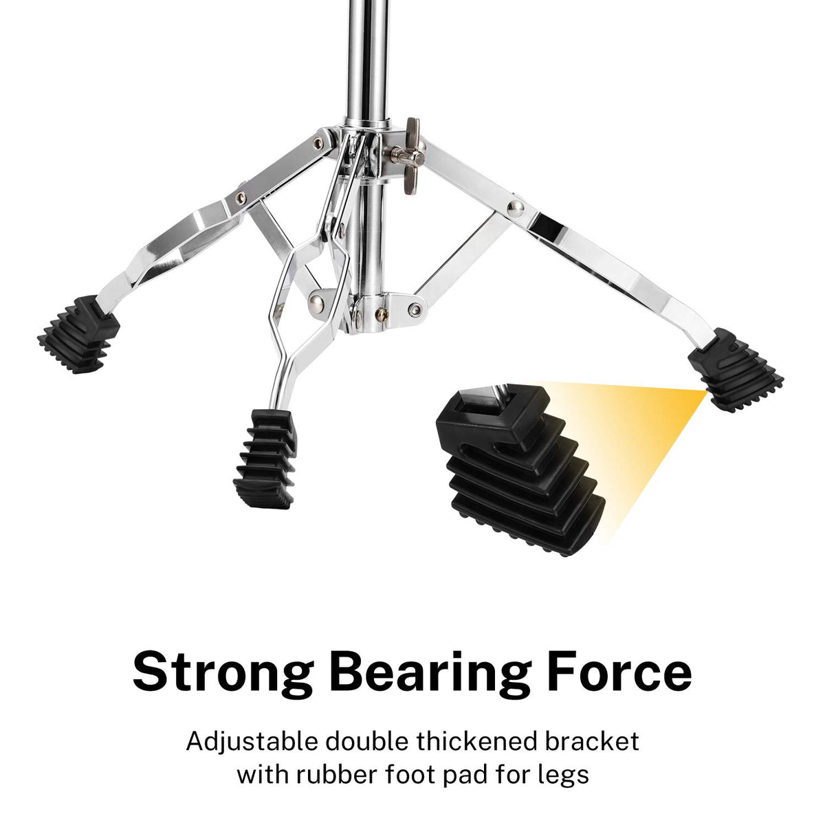 Adjustable Double Braced Snare Drum Stand with Drumstick Holder O714
