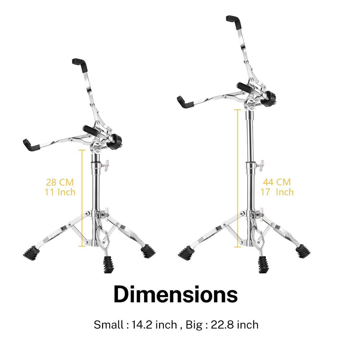 Adjustable Double Braced Snare Drum Stand with Drumstick Holder O714