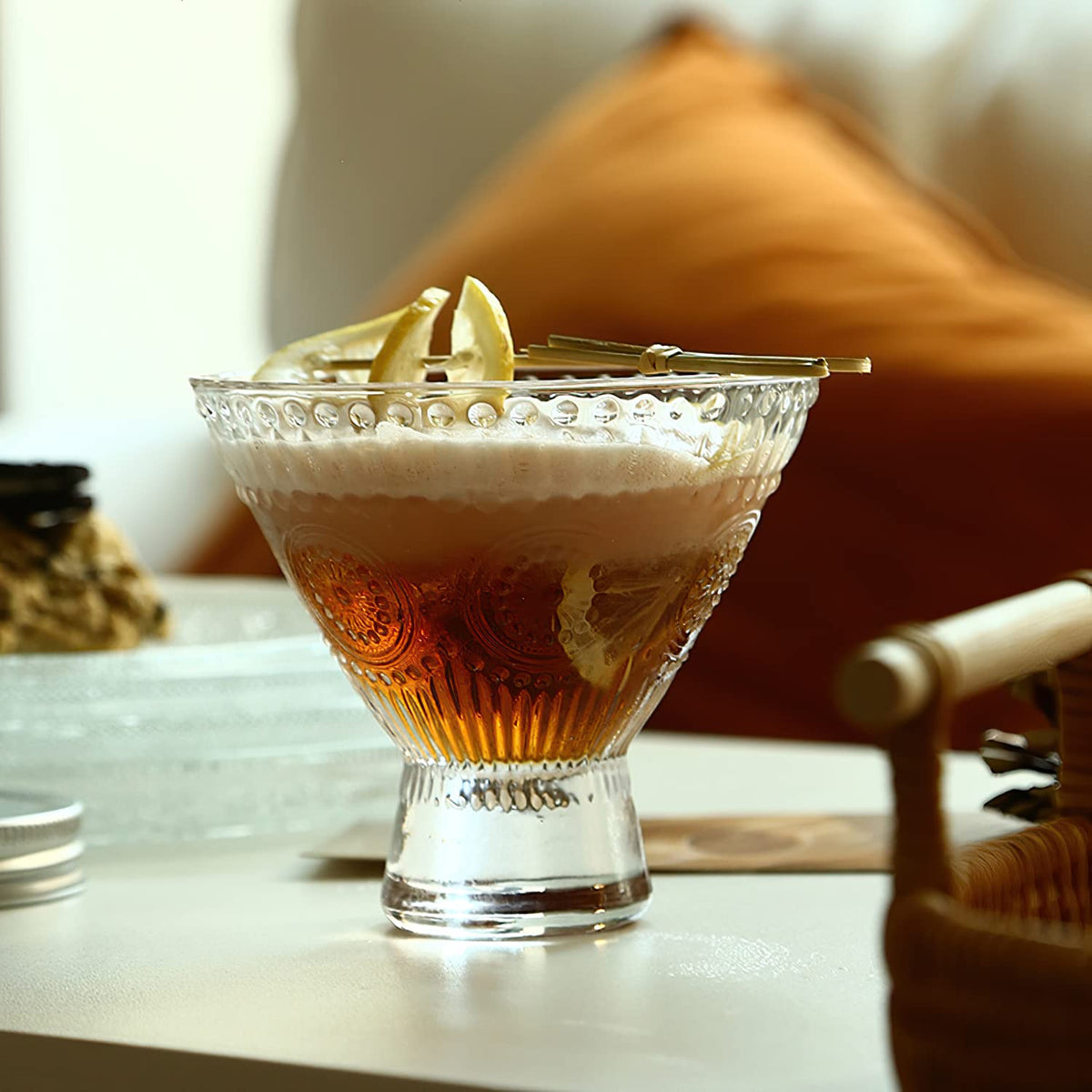 6 Pack 8 oz Stemless Martini Glasses V46490