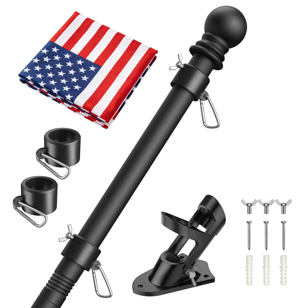 6FT Heavy Duty Tangle Free Steel Flag Pole Kit with 3x5 USA Flag W436