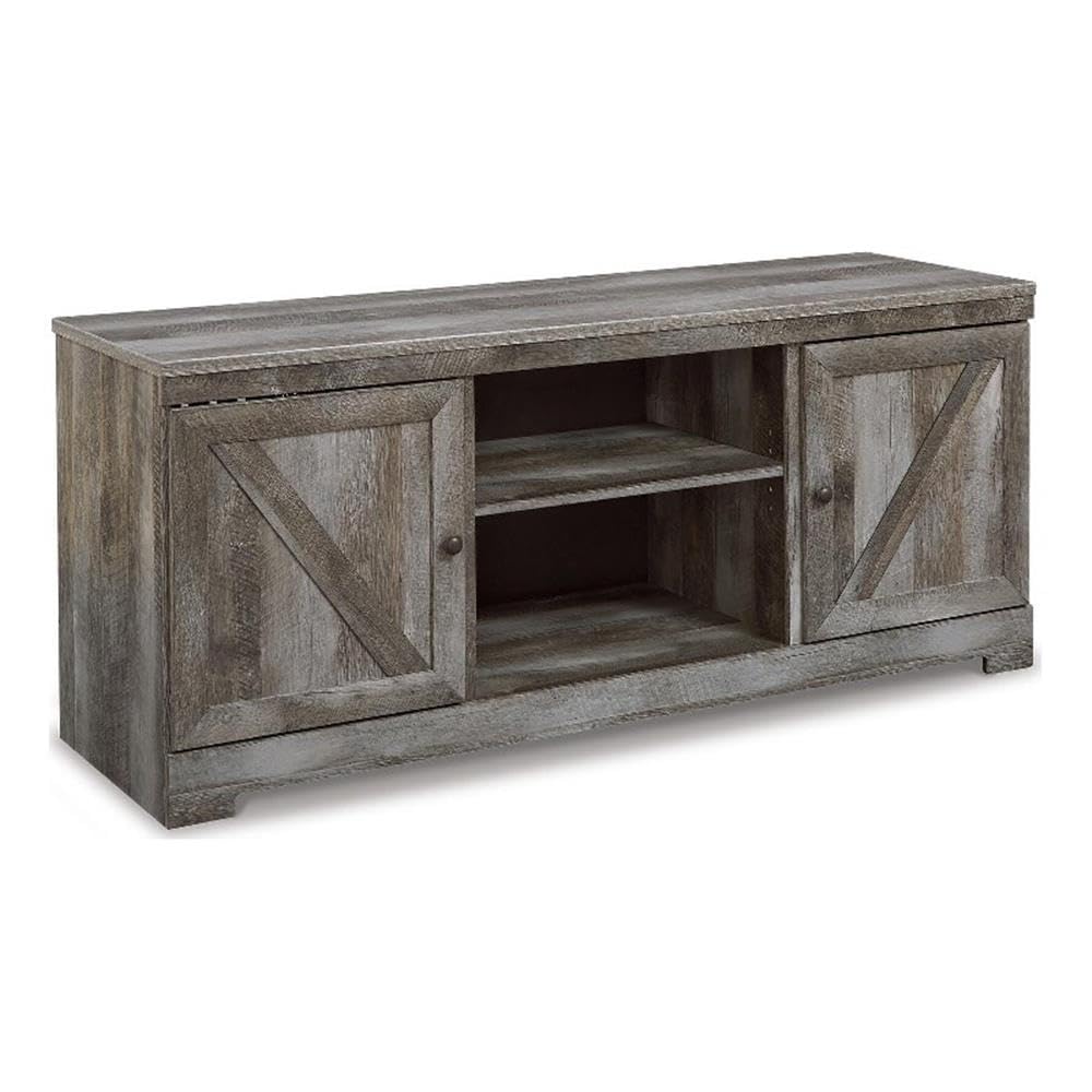 63 in Rustic Gray Engineered Wood TV Stand N700