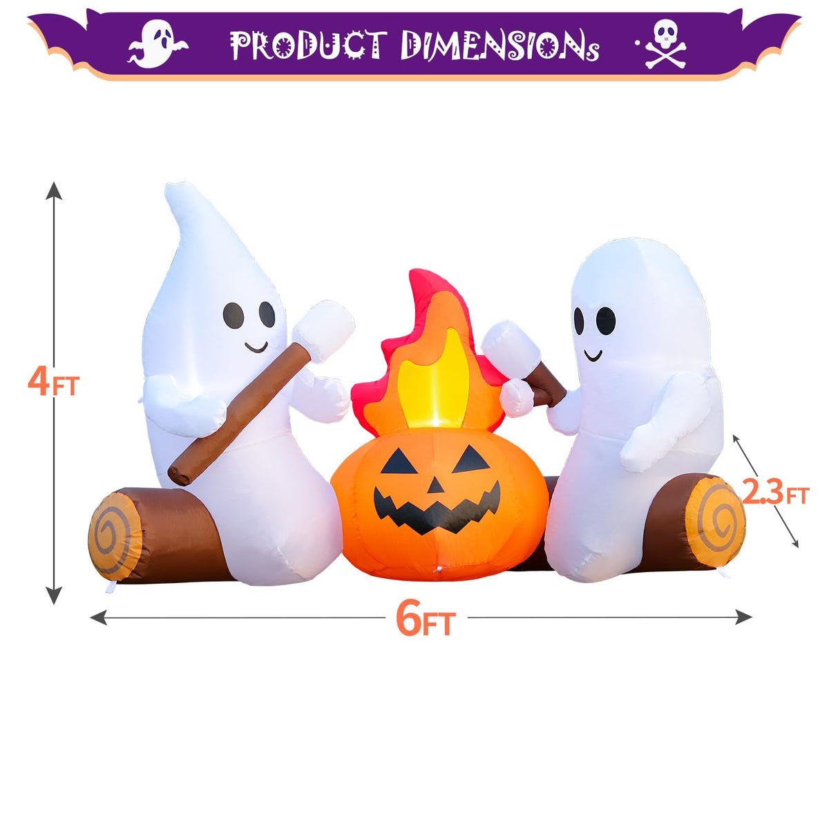 6FT Inflatable Halloween Decorations with Built-in LEDs Y3062