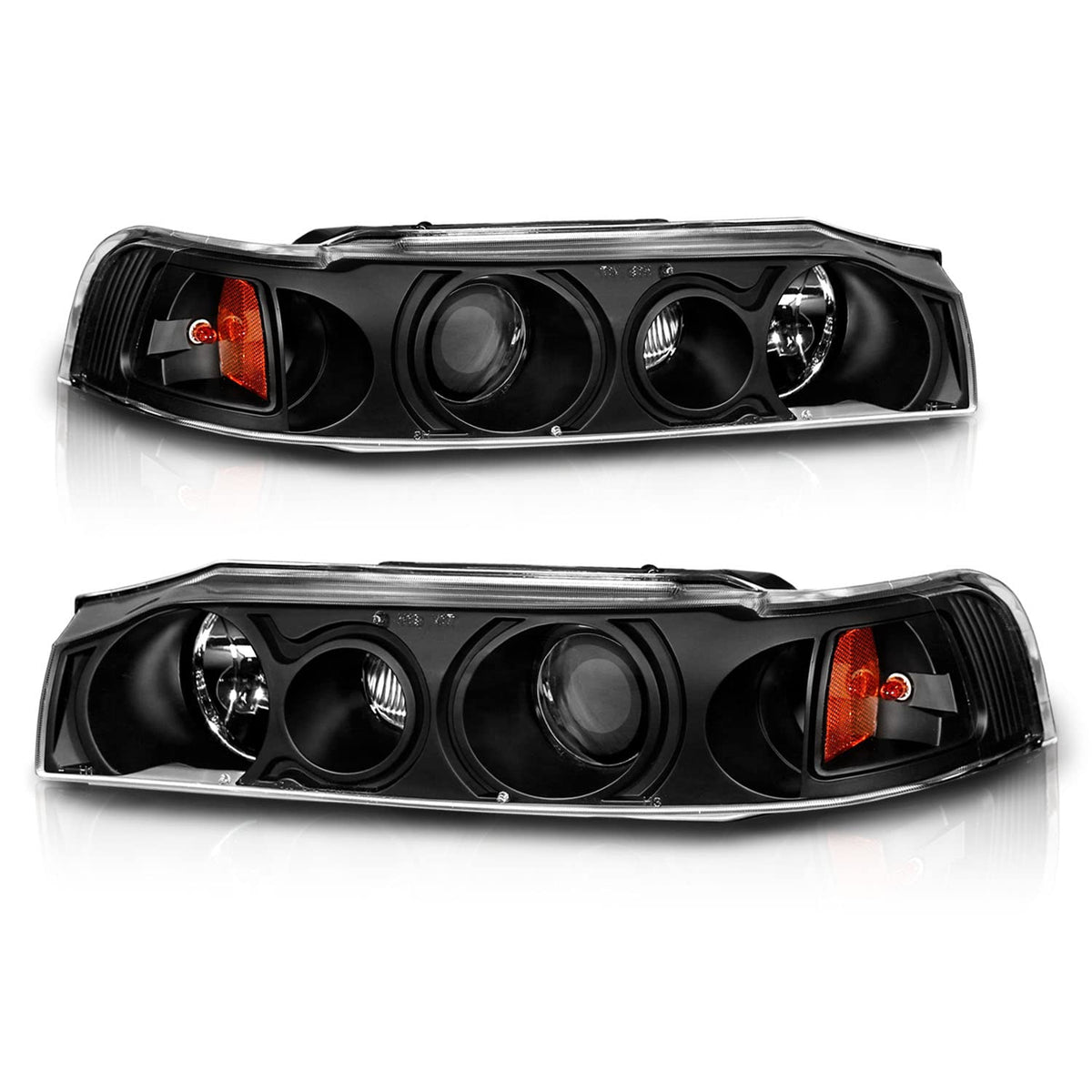 Black Replacement Projector Headlights Set B48794