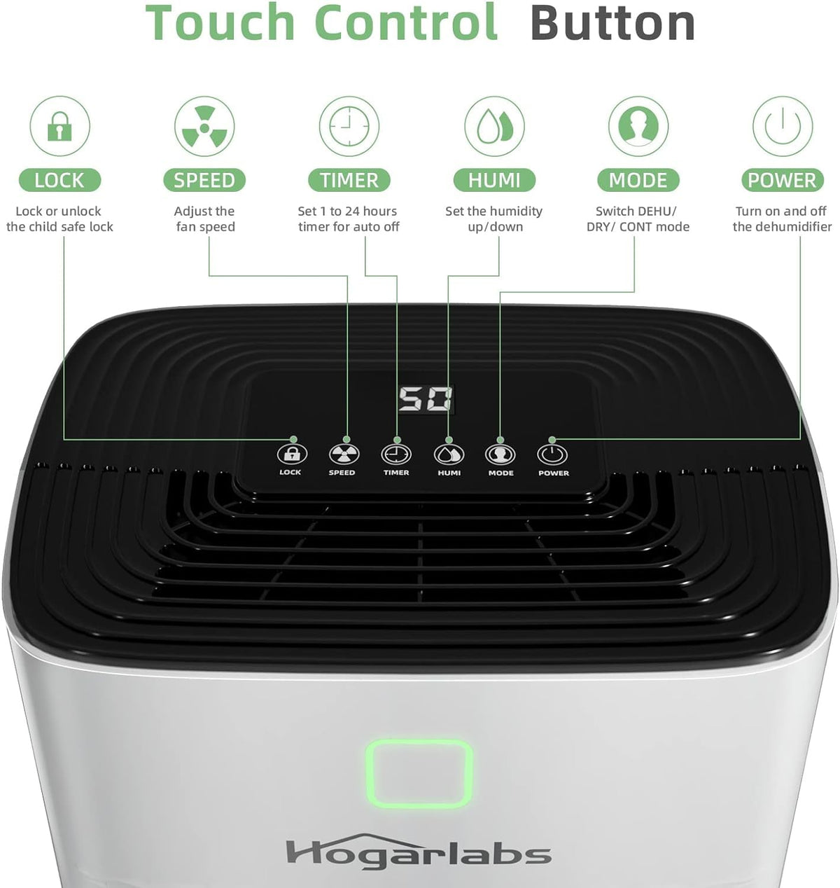 50 Pint Dehumidifier with Drain Hose & Auto Humidity Control V45854