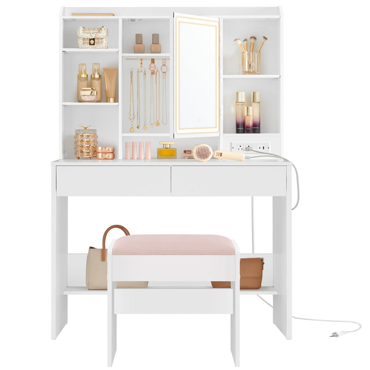 Vanity Desk with Mirror and Lights N312