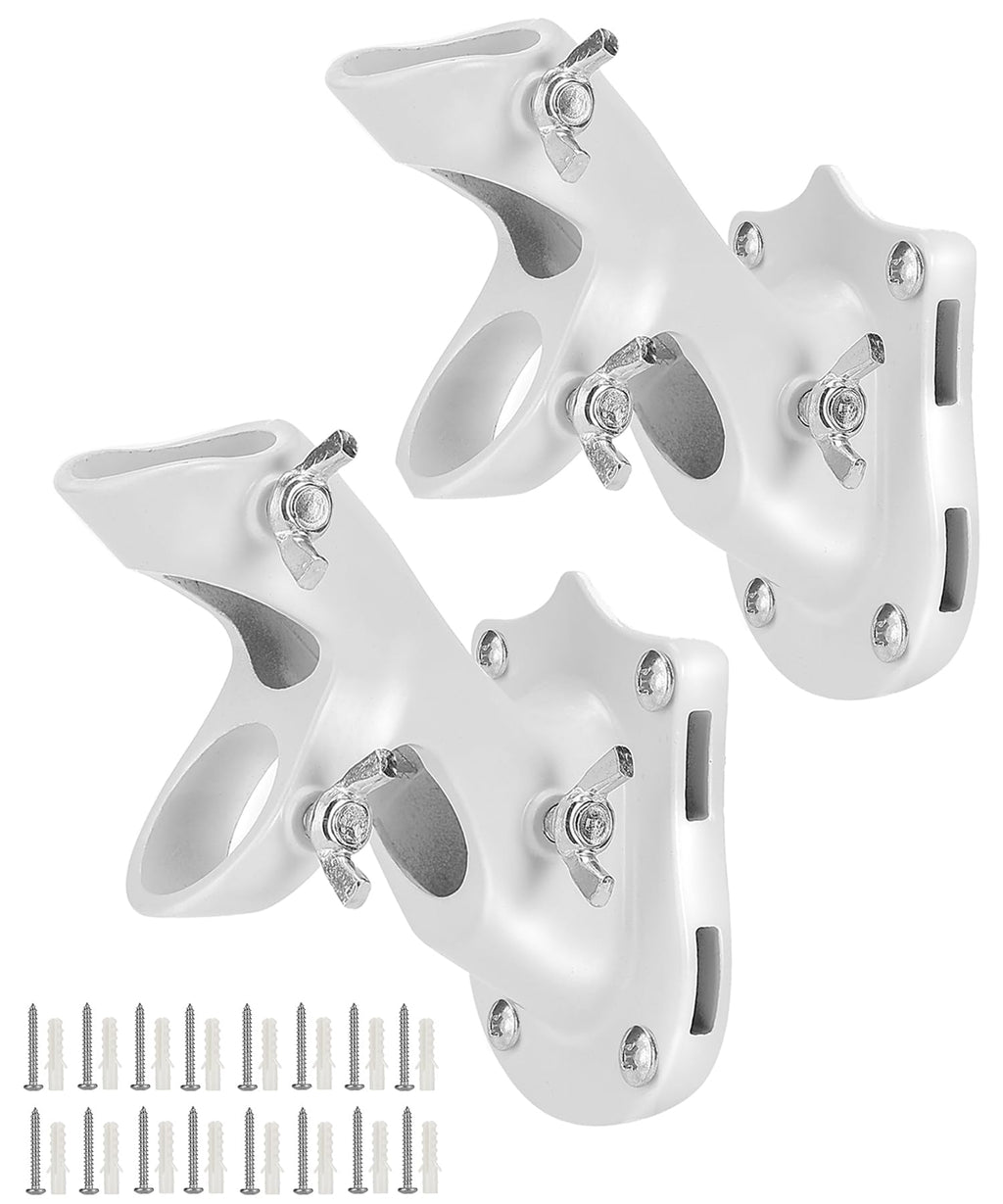 White Adjustable Flag Pole Holder 2 Pack K199557