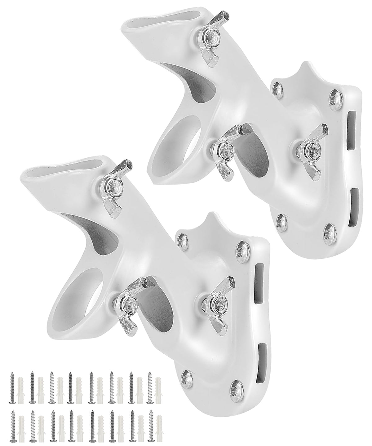 White Adjustable Flag Pole Holder 2 Pack K199557