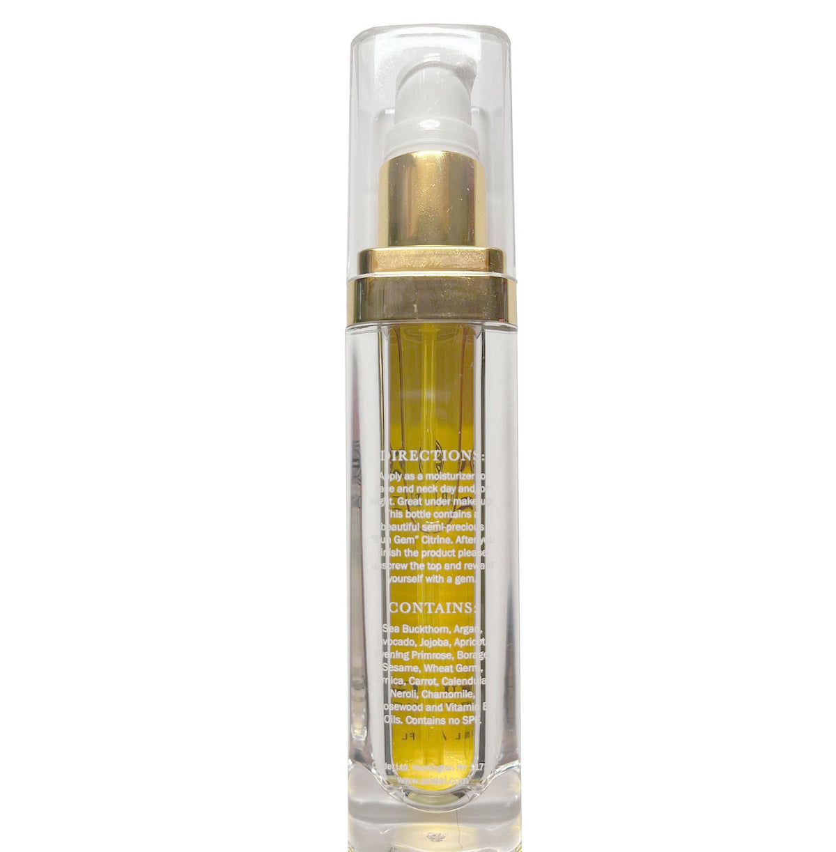 Liquid Gem Regenerating Face Oil - 100% Natural Organic Skincare with Citrine Stone, Argan and Sea Buckthorn, 1 Ounce Bottle U988298