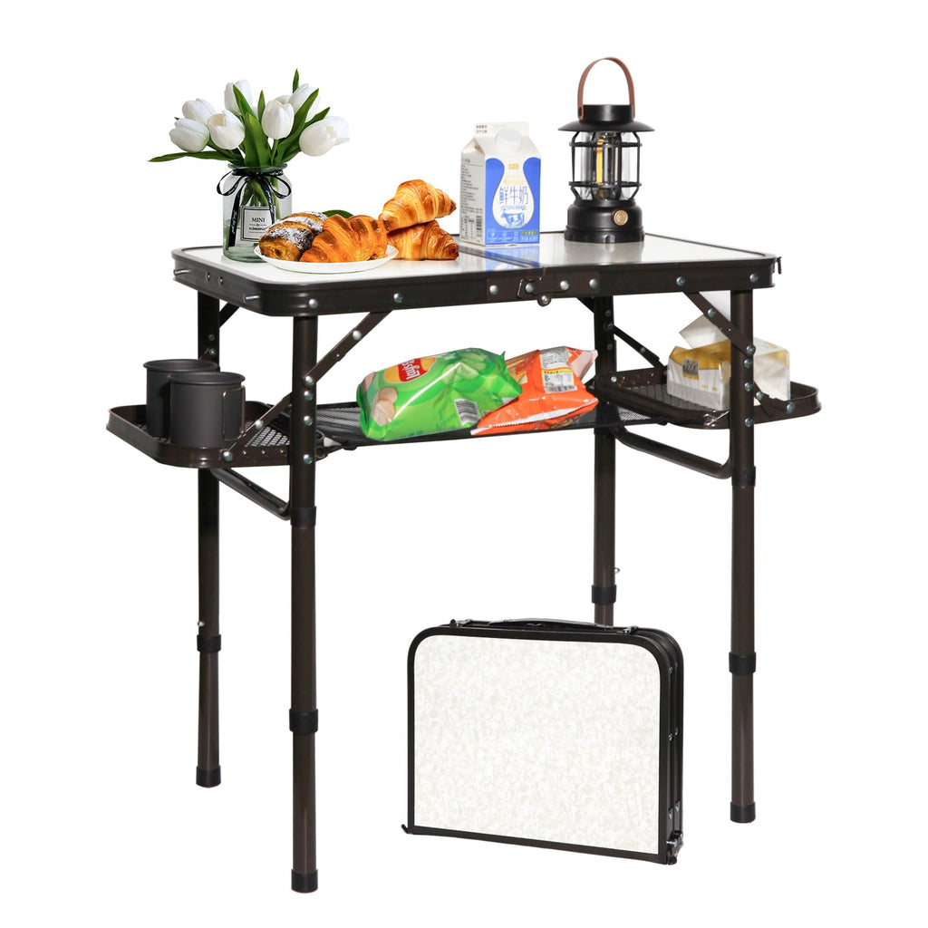 Folding Aluminum Camping Table 3-Height Adjustable with Carry Handle G318