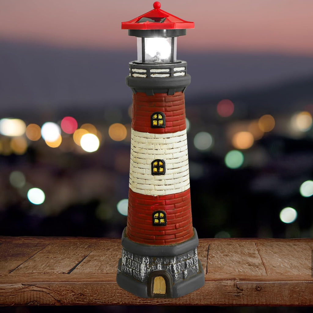 Solar Powered Lighthouse Statue Garden Decor L63819