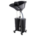 Portable Shampoo Bowl with Dual Buckets and Drain Hoses G6415