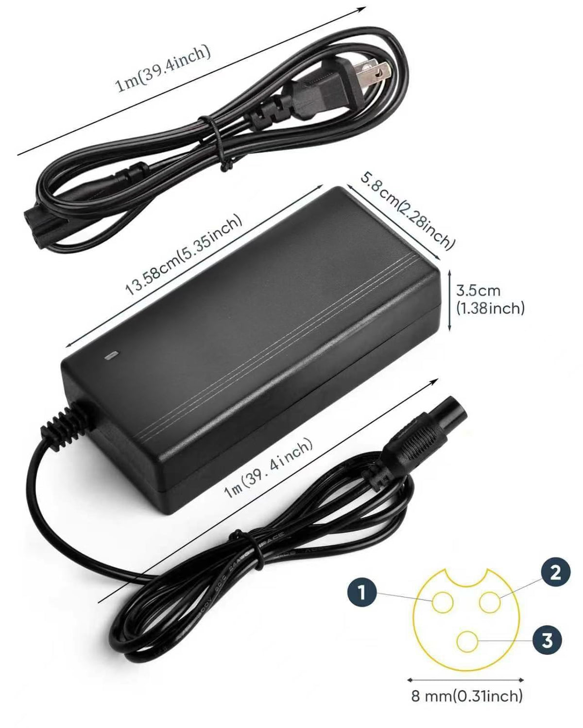 42V 2A Electric Scooter Charger D7432
