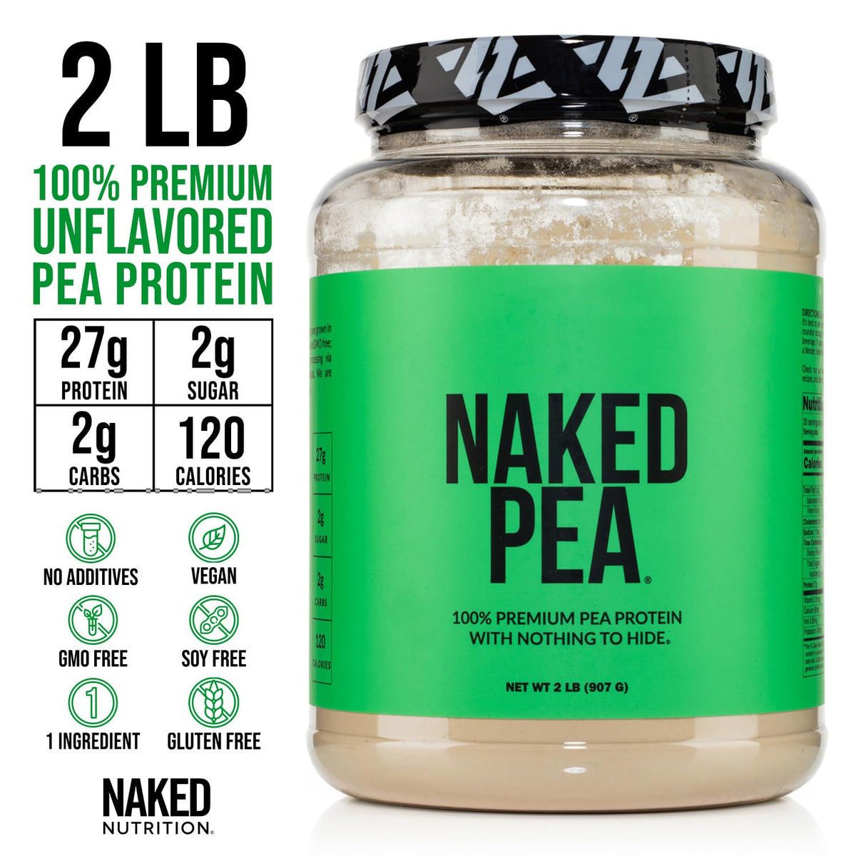 Pea Protein Powder 2LB and Powdered Peanut Butter 1.5LB Vegan Non-GMO Gluten Free T5161
