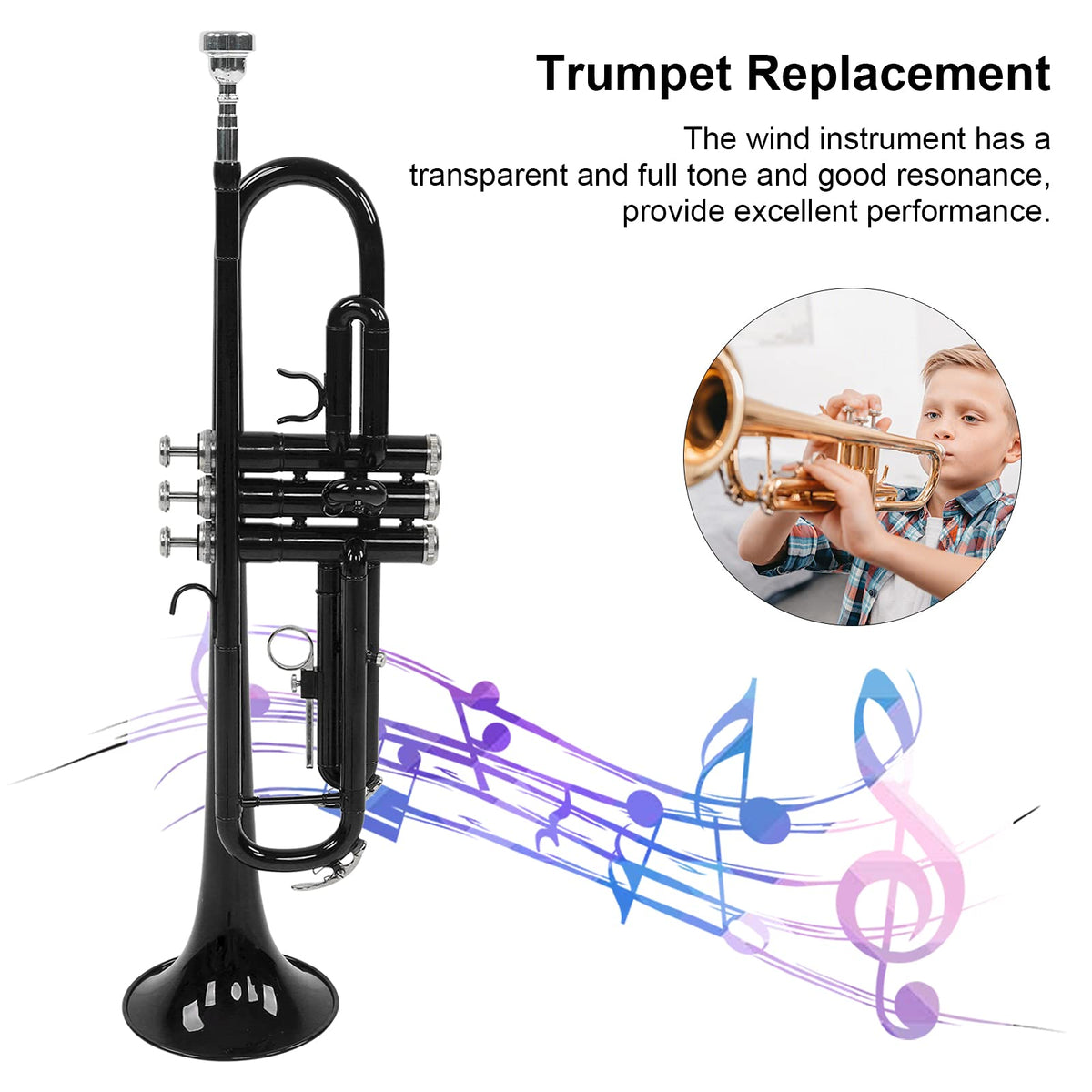 Bb Trumpet Set Brass Wind Instrument with Mouthpiece and Case Z176