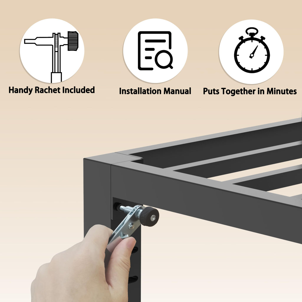 16 Inch Heavy Duty Metal Platform Bed Frame Full Size V7182
