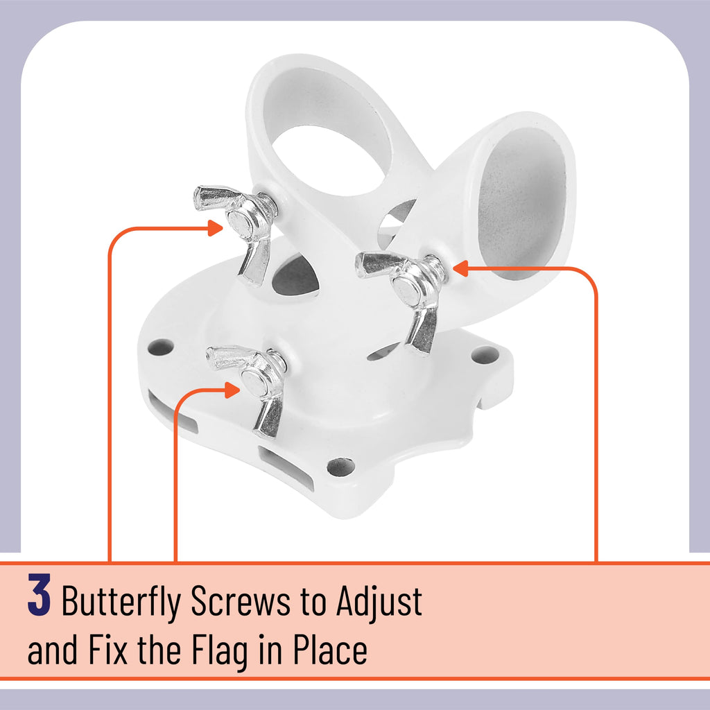 White Adjustable Flag Pole Holder 2 Pack K199557