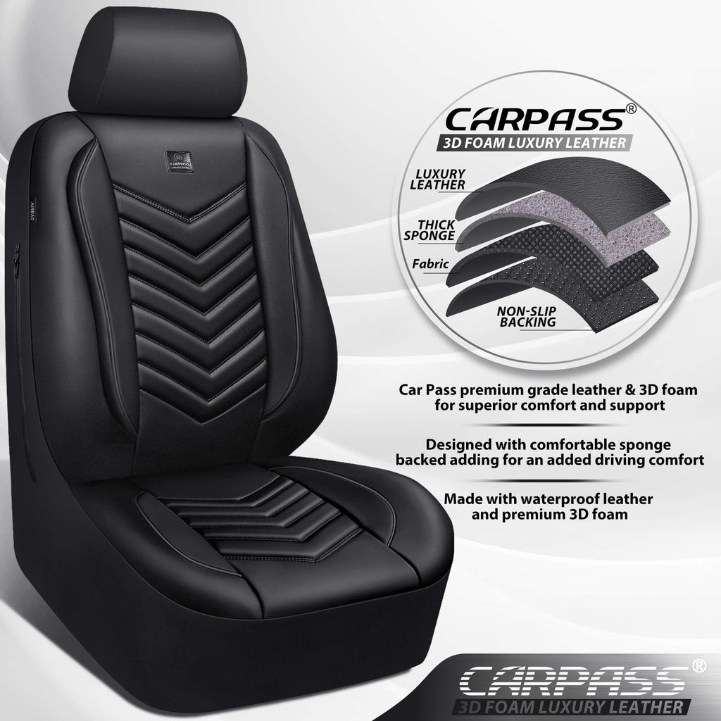 3D Foam Faux Leather Seat Covers Full Set H89774
