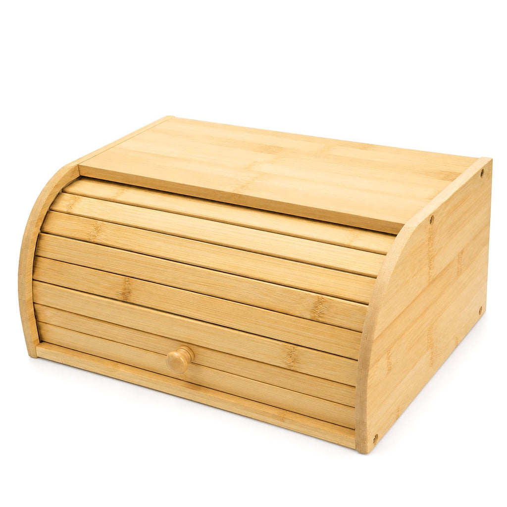 Large Natural Bamboo Roll Top Bread Box X83220