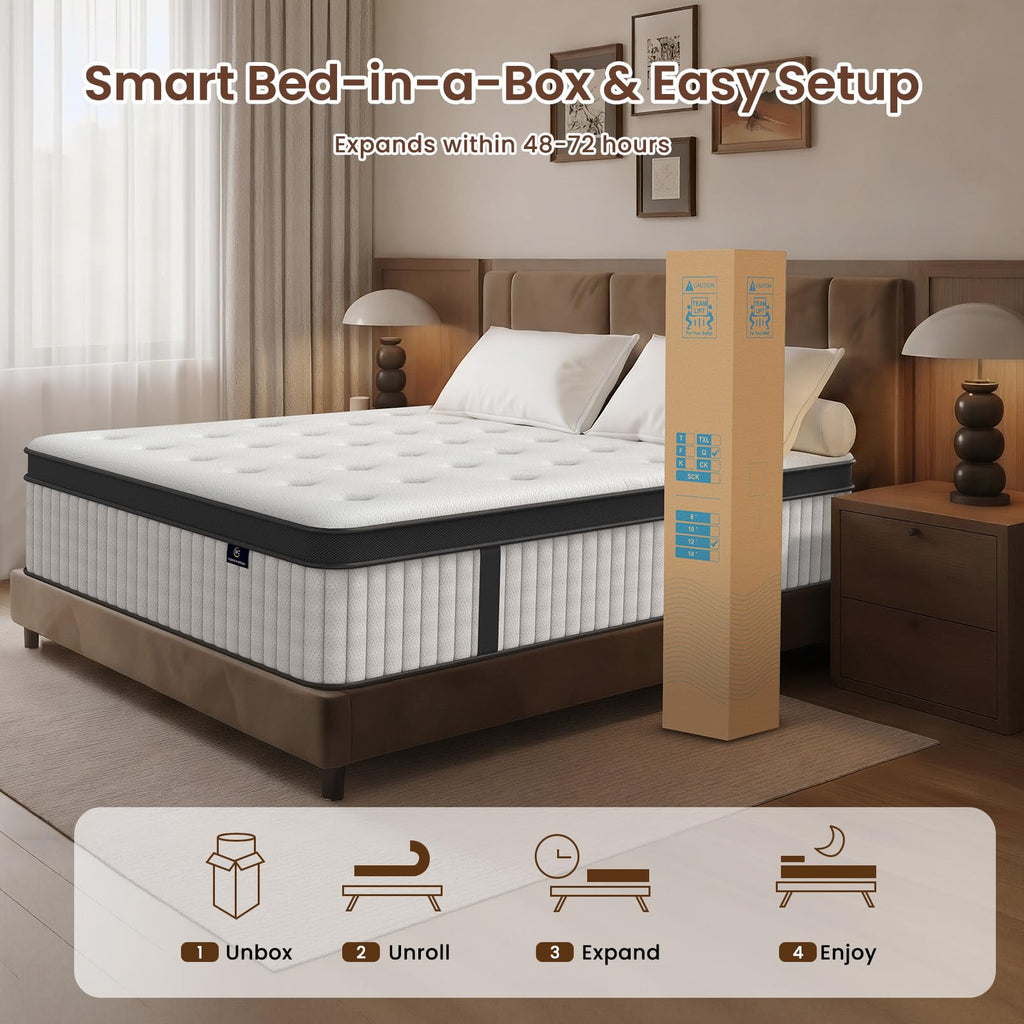 12 Inch Fiberglass Free Hybrid Mattress L931990