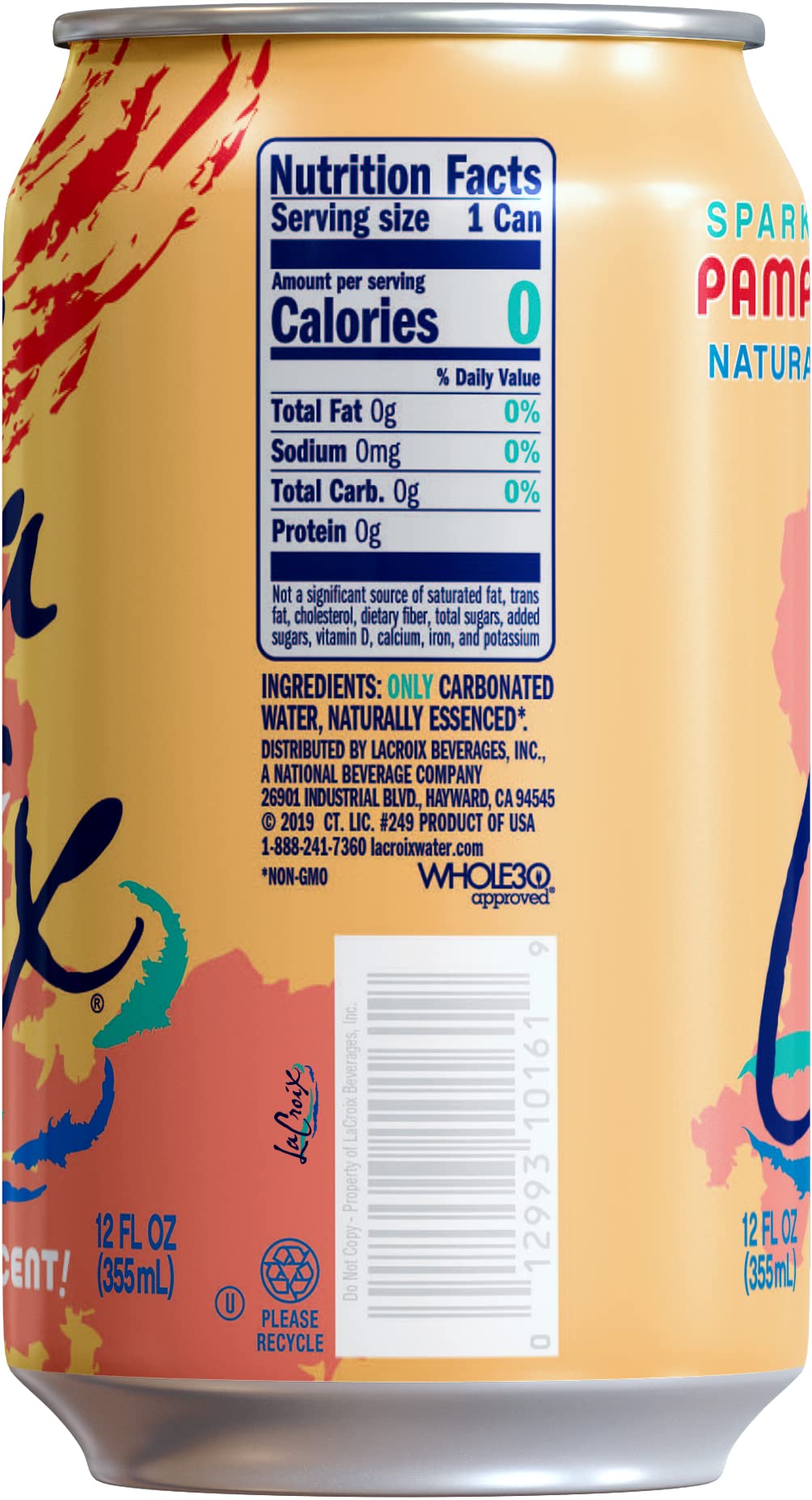 Sparkling Water, Grapefruit, 12 Fl Oz (Pack of 12) O454