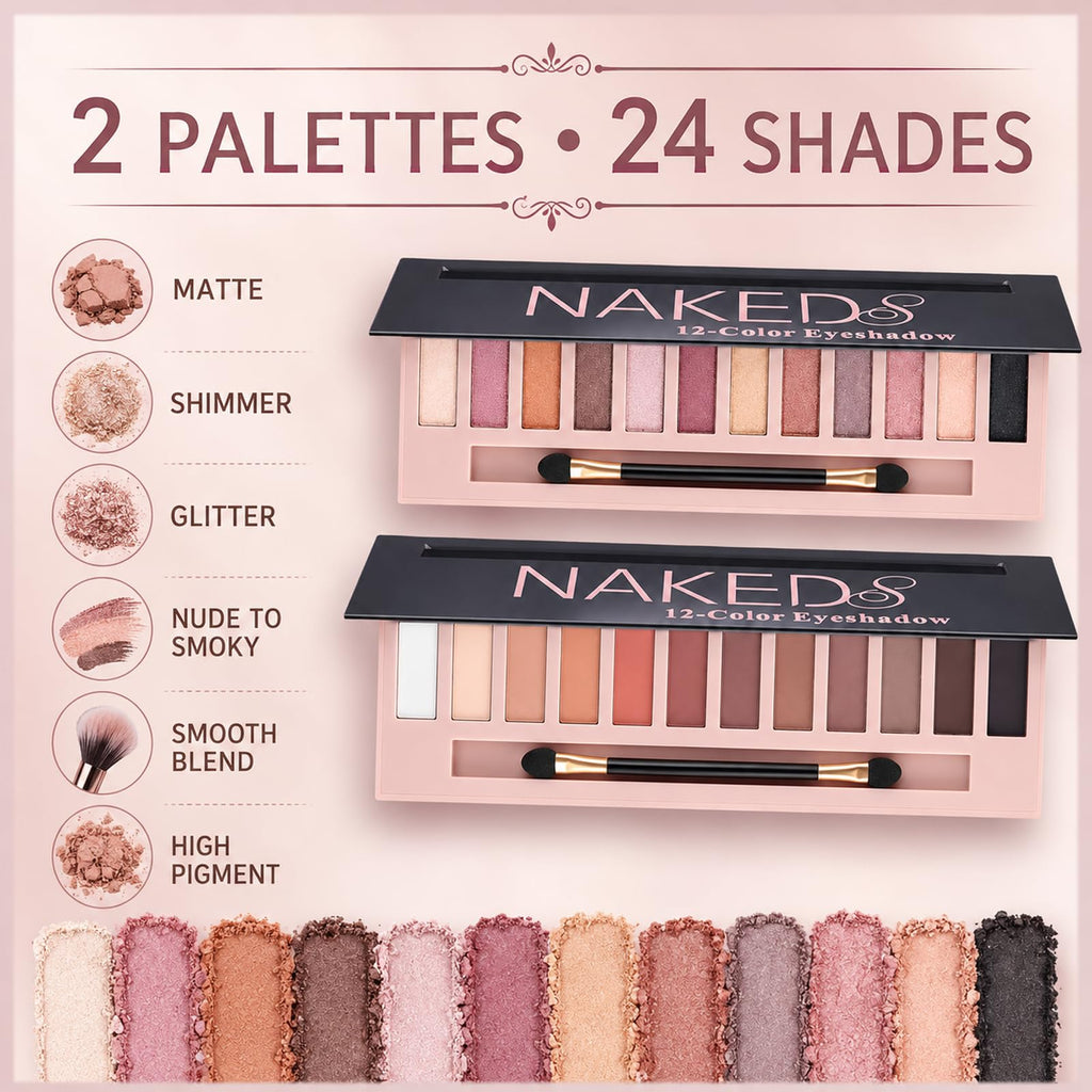 2 Pack Shimmer & Matte Eyeshadow Palette E380