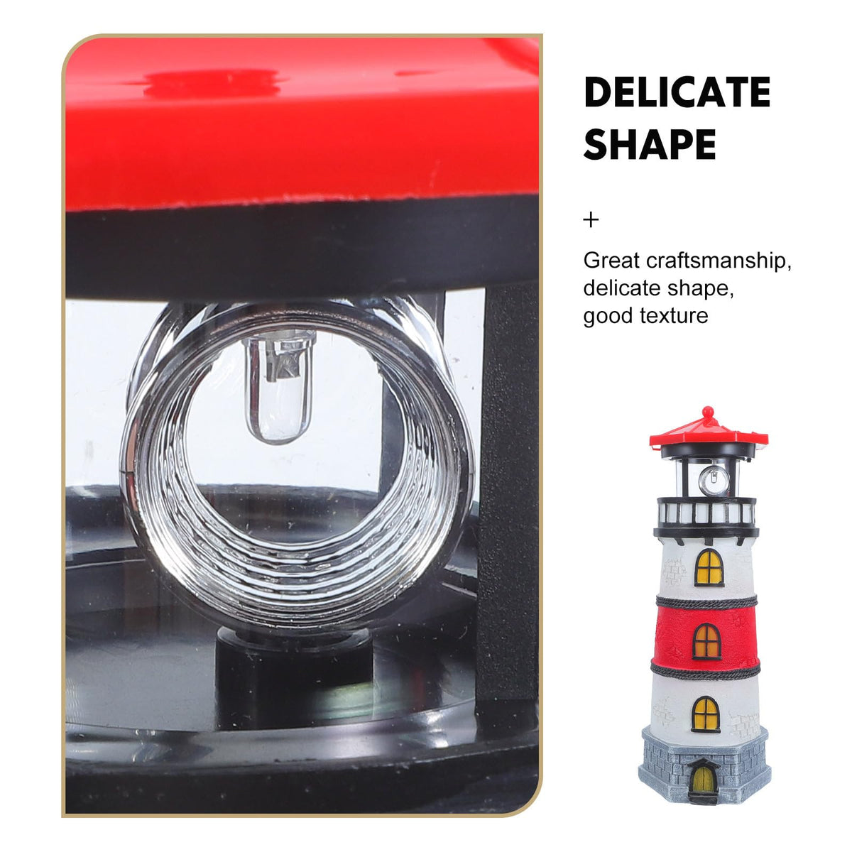Solar Powered Waterproof LED Lighthouse Garden Statue L8953