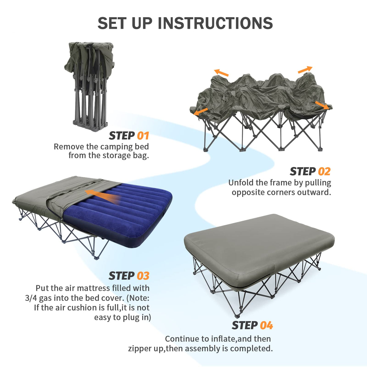 Camping Cot with Air Mattress B791