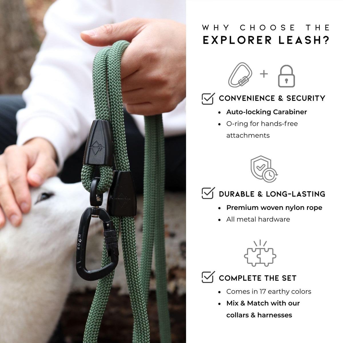 Climbing Rope Leash with Autolocking Carabiner, 6ft A594379
