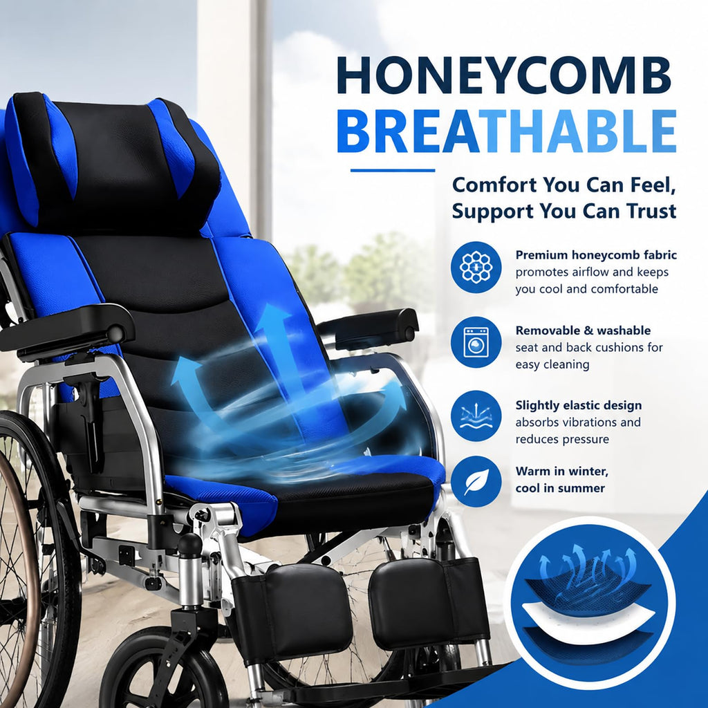 High Back Reclining Wheelchair with Elevating Leg Rests D279130
