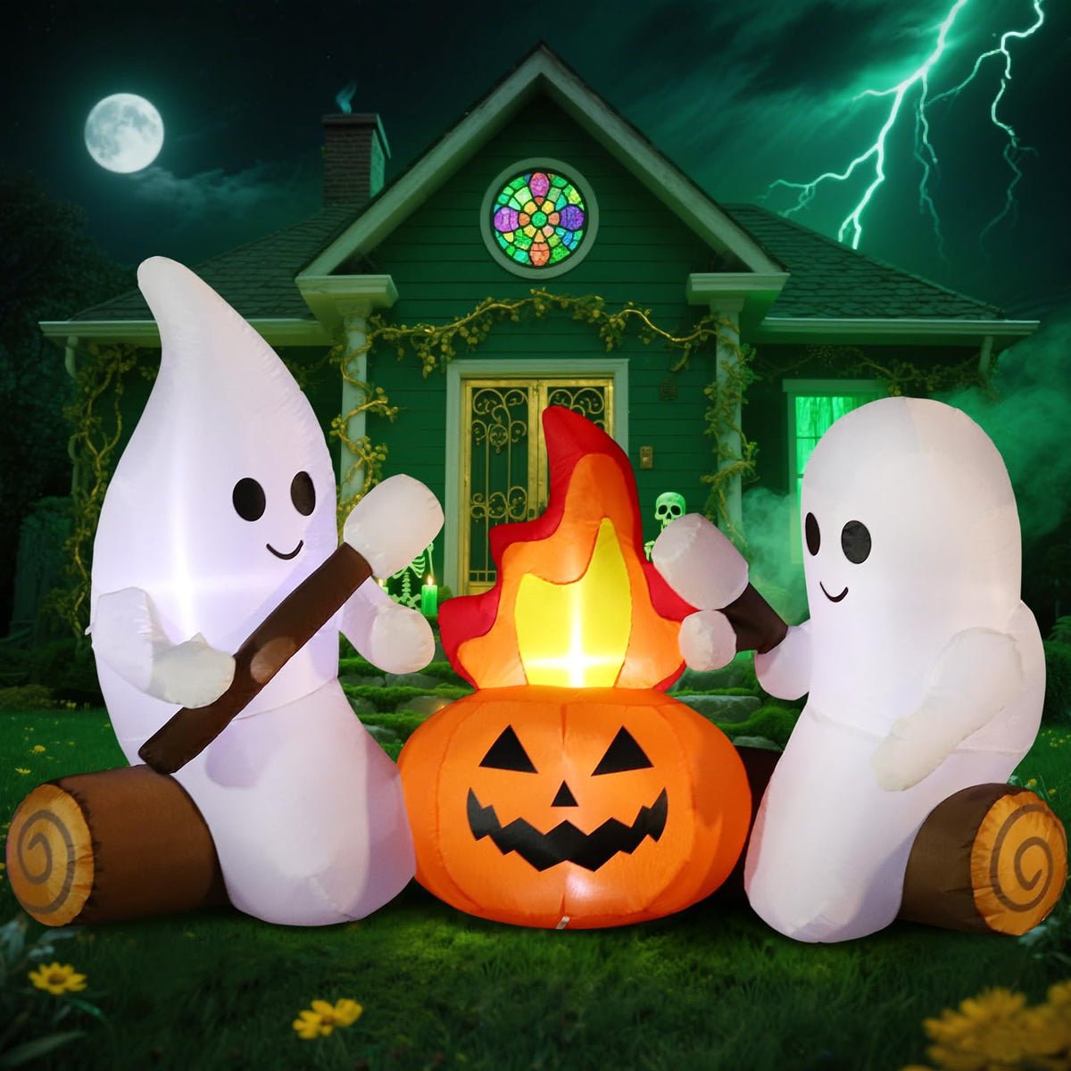 6FT Inflatable Halloween Decorations with Built-in LEDs Y3062