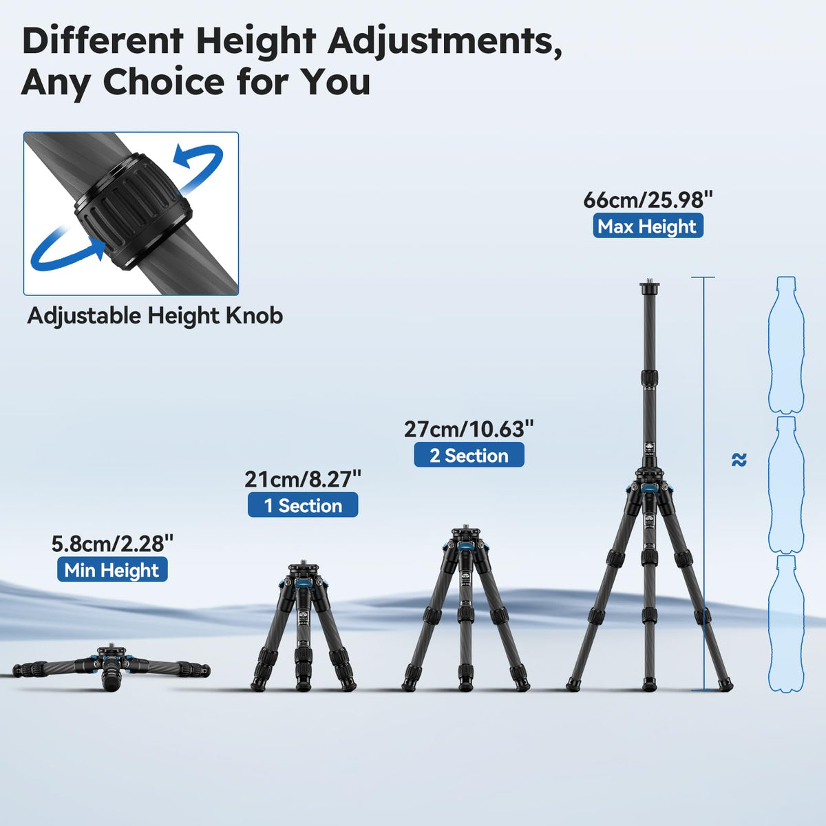 Lightweight Carbon Fiber Mini Travel Tripod B80372