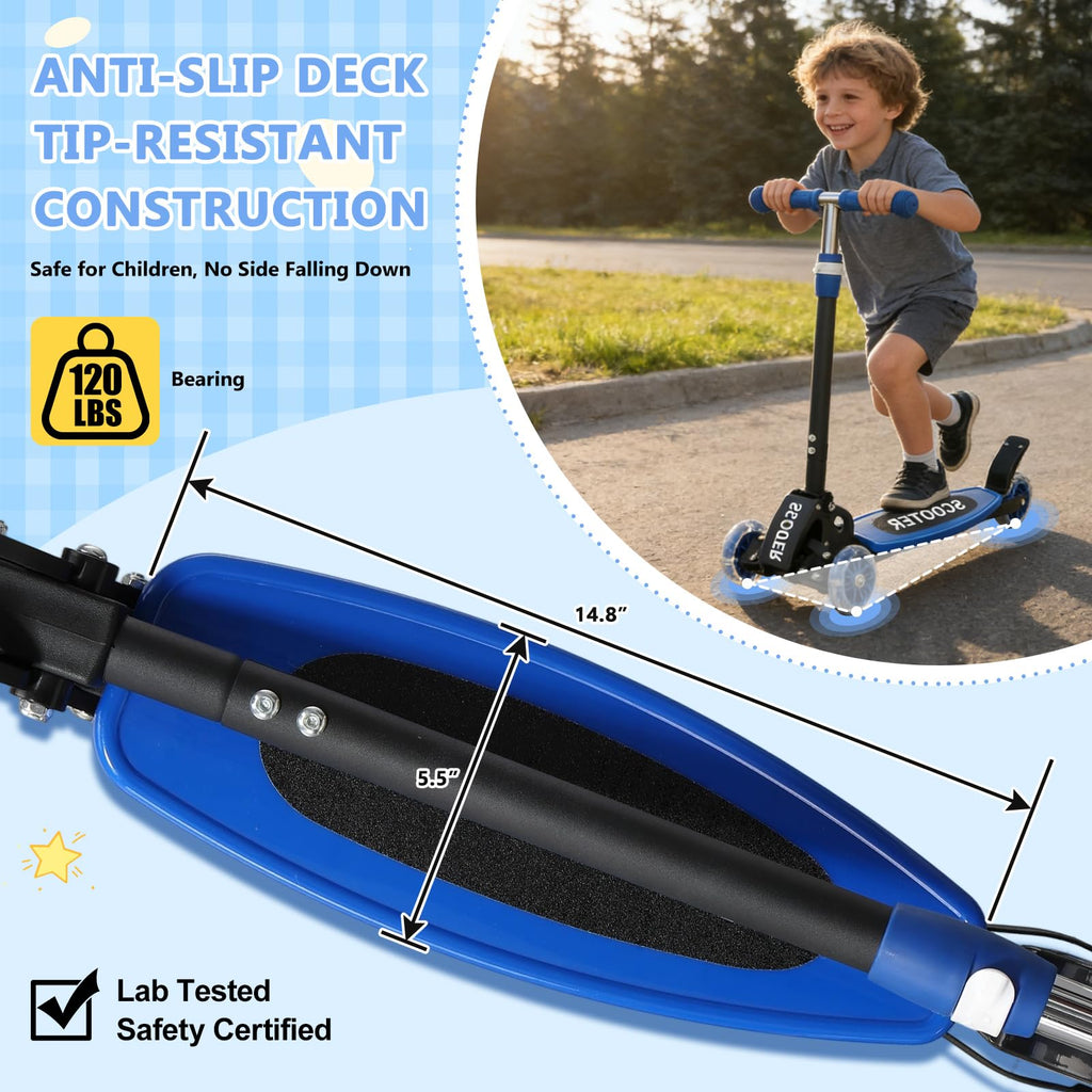 Foldable Metal 3 Wheel Scooter with Adjustable Heights G498