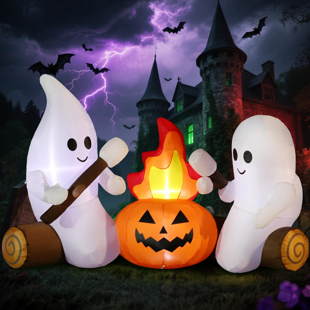 6FT Inflatable Halloween Decorations with Built-in LEDs Y3062