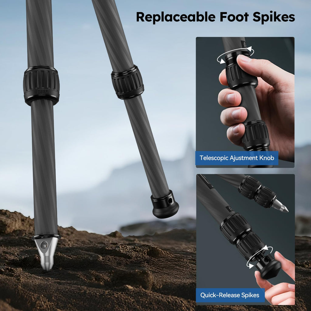 Lightweight Carbon Fiber Mini Travel Tripod B80372