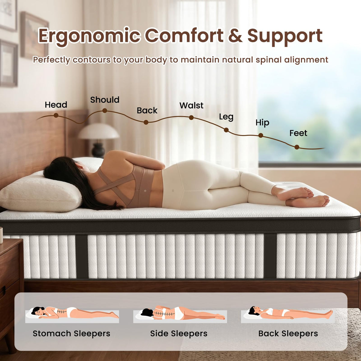 12 Inch Fiberglass Free Hybrid Mattress L931990