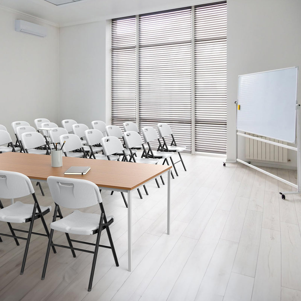 White 10 Pack HDPE Folding Chairs with Steel Frame Q958623