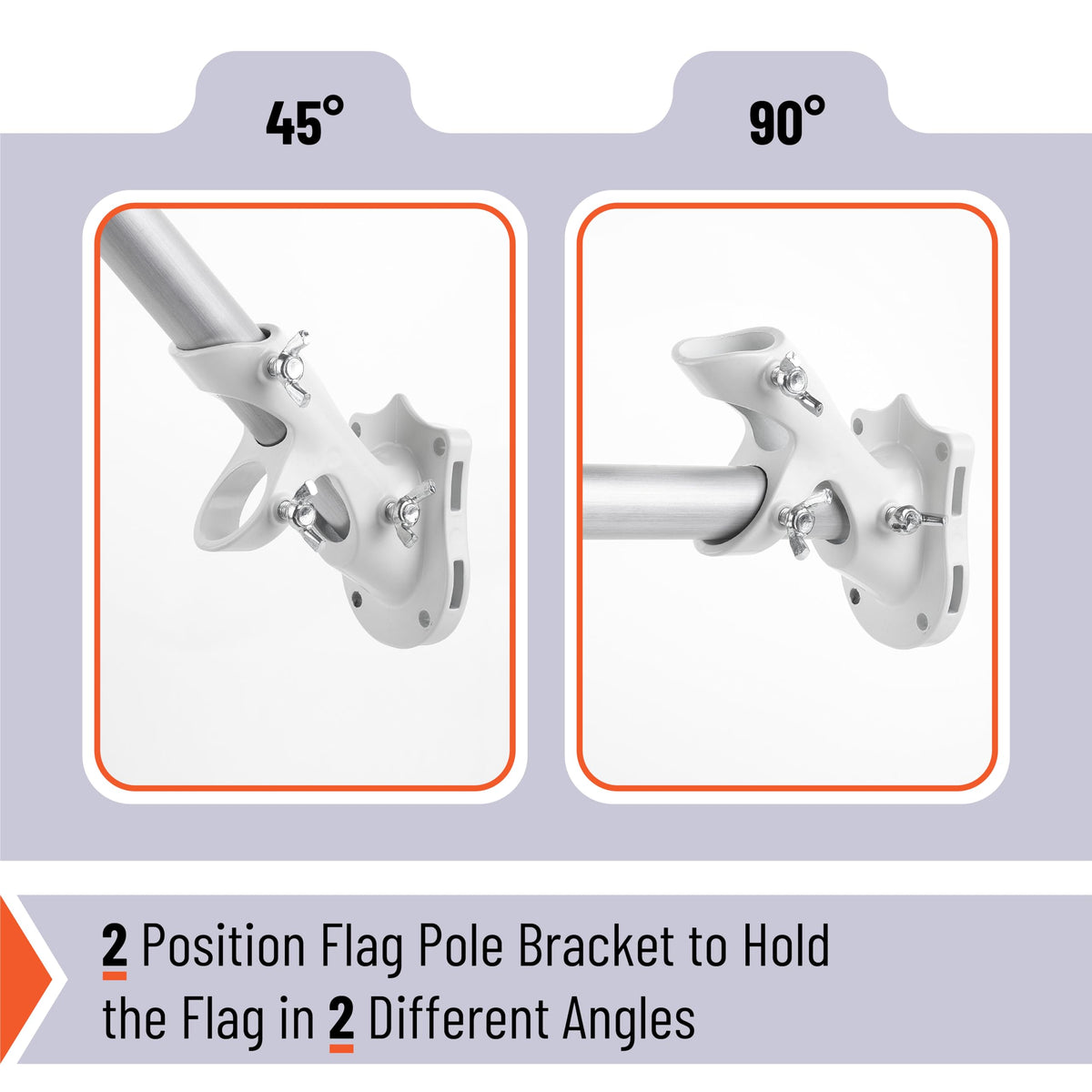 White Adjustable Flag Pole Holder 2 Pack K199557